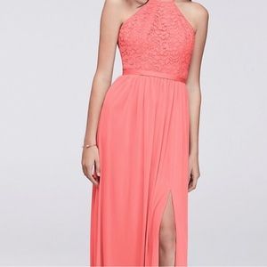 Women's David's bridal salmon gown Sz 22